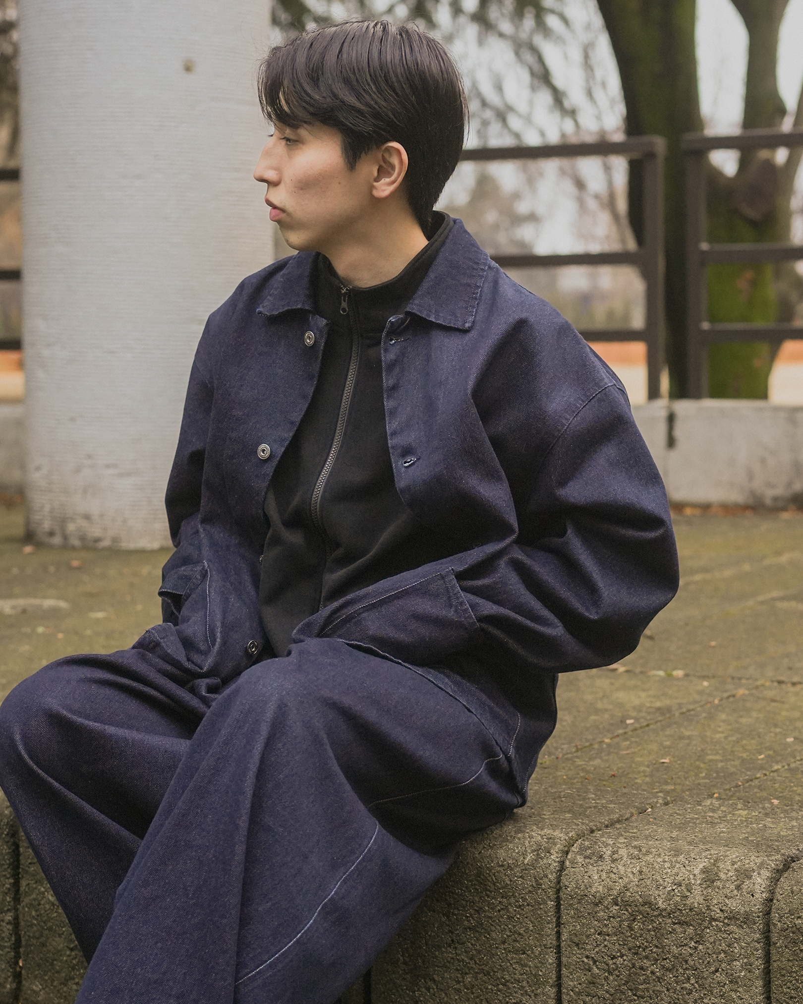 ワイドタックデニムパンツ B5011