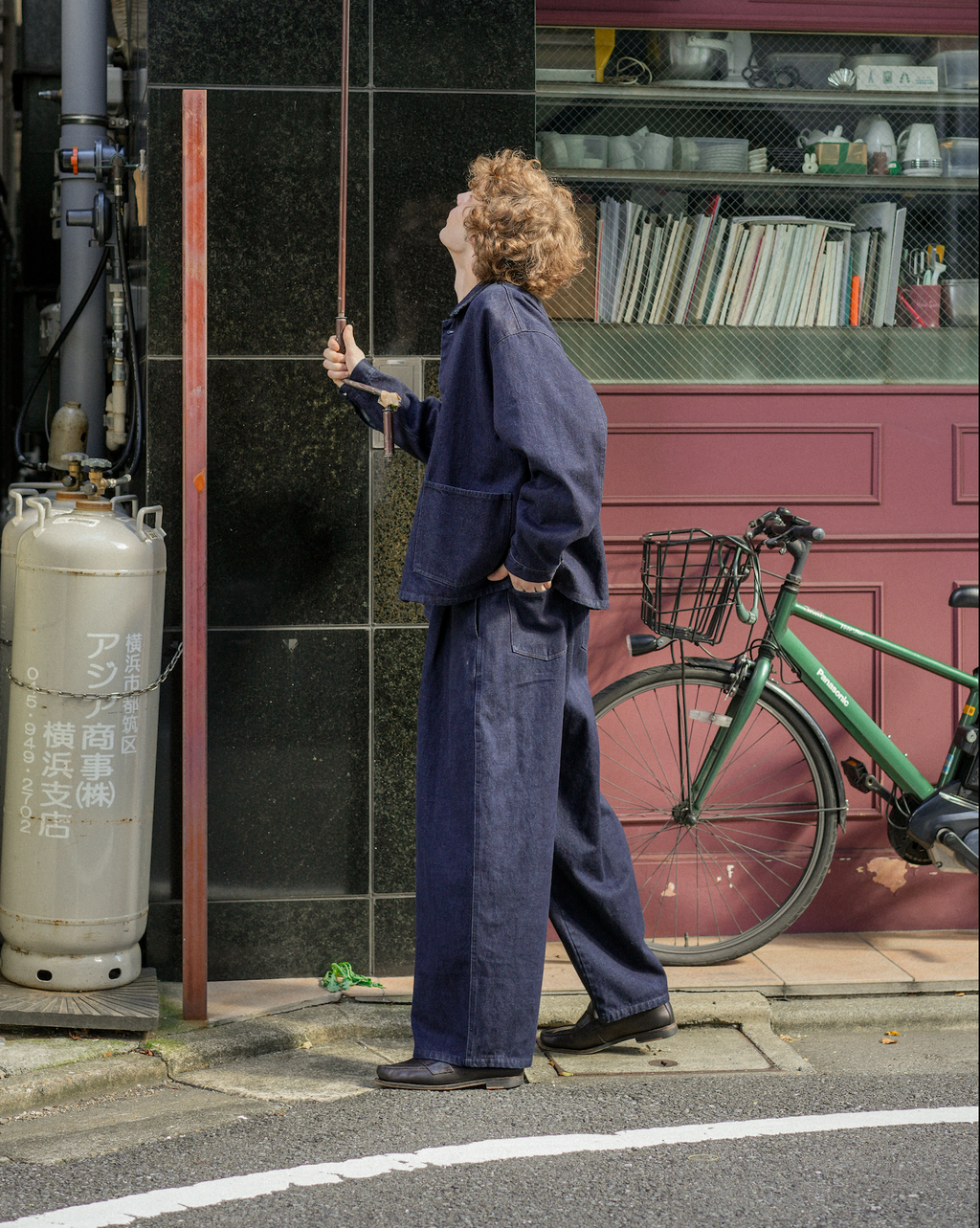 ワイドタックデニムパンツ B5011