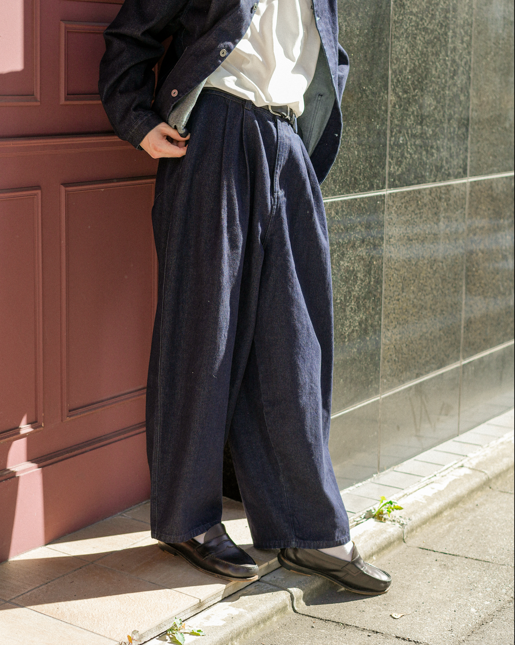 ワイドタックデニムパンツ B5011