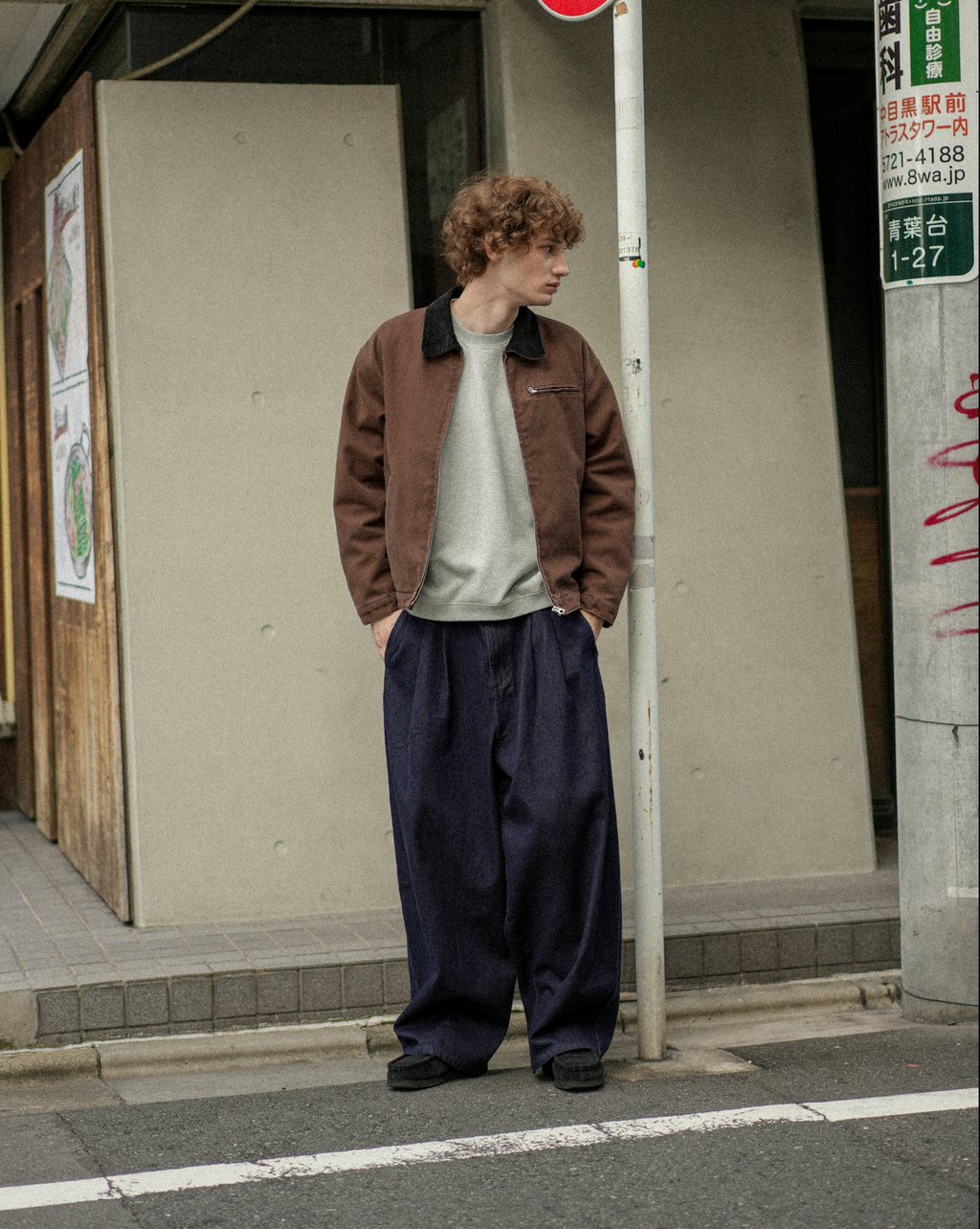 ワイドタックデニムパンツ B5011