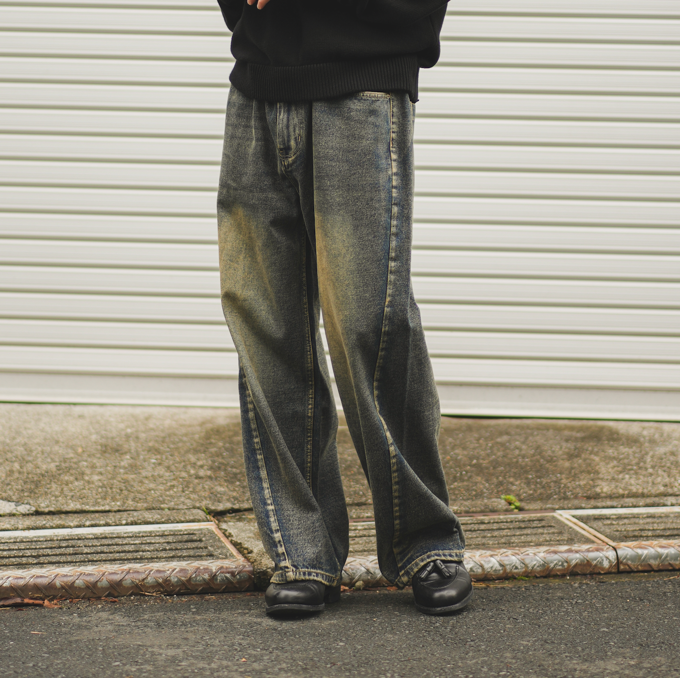 ウォッシュドジーンズ B1063 シティボーイ カジュアル シンプル コーデ