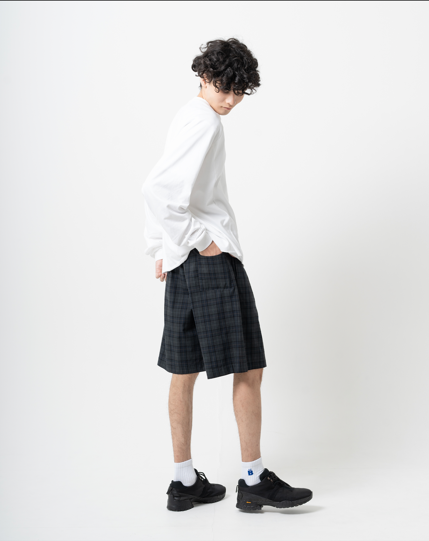 チェックハーフパンツ B5073