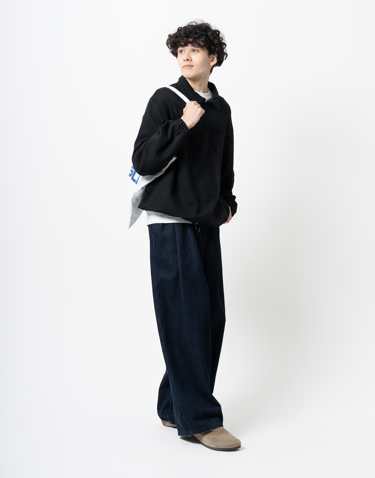 ワイドタックデニムパンツ B5011