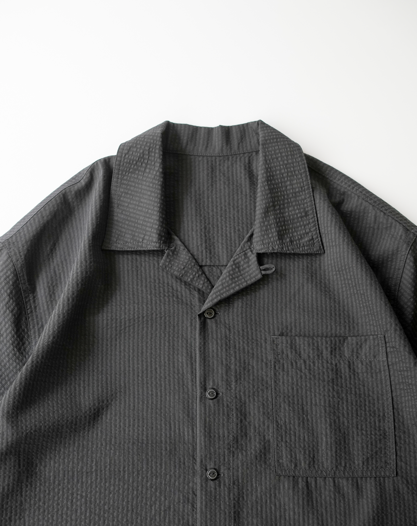 オープンカラーシアサッカーシャツ B5092