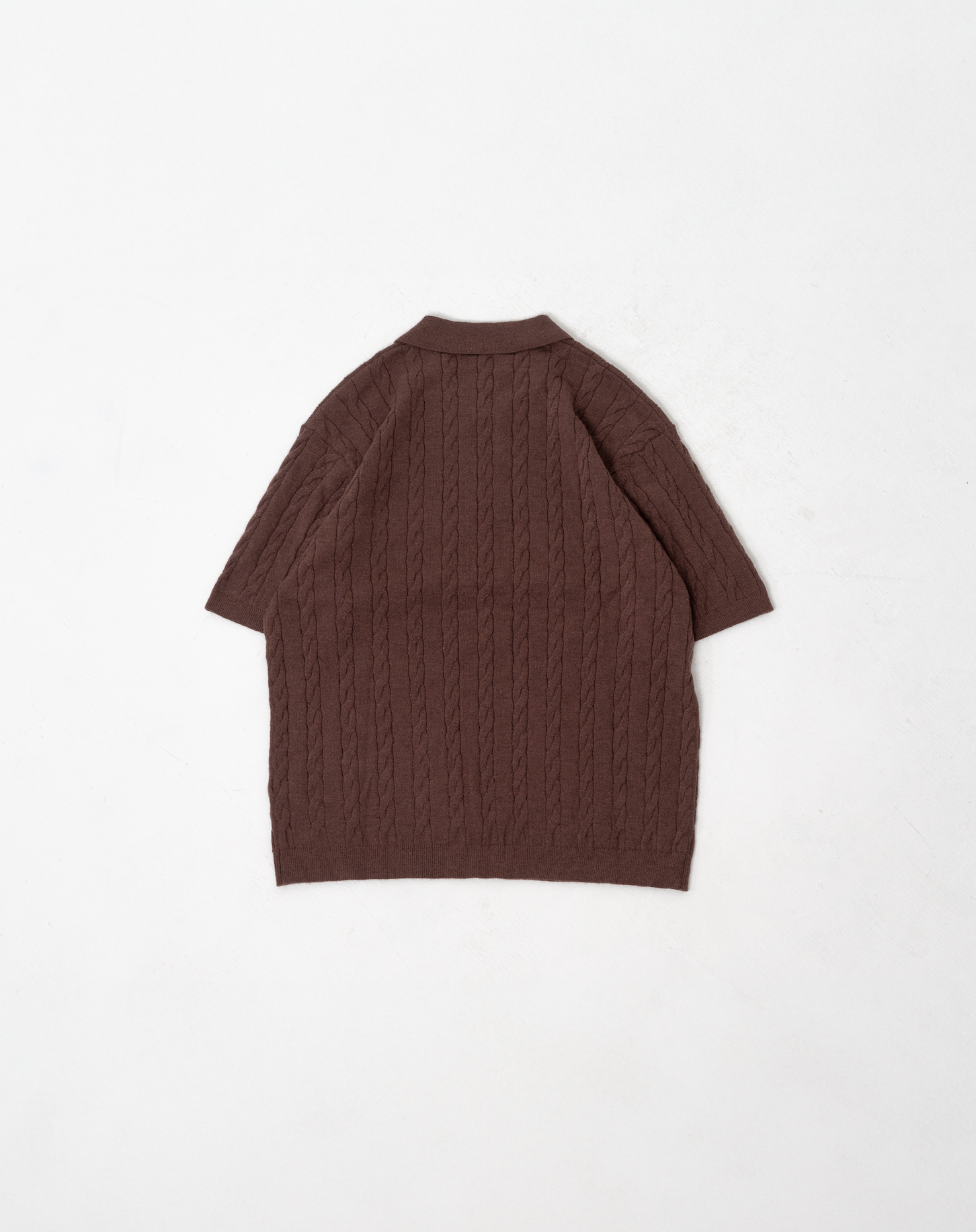 ケーブルニットポロ B5086