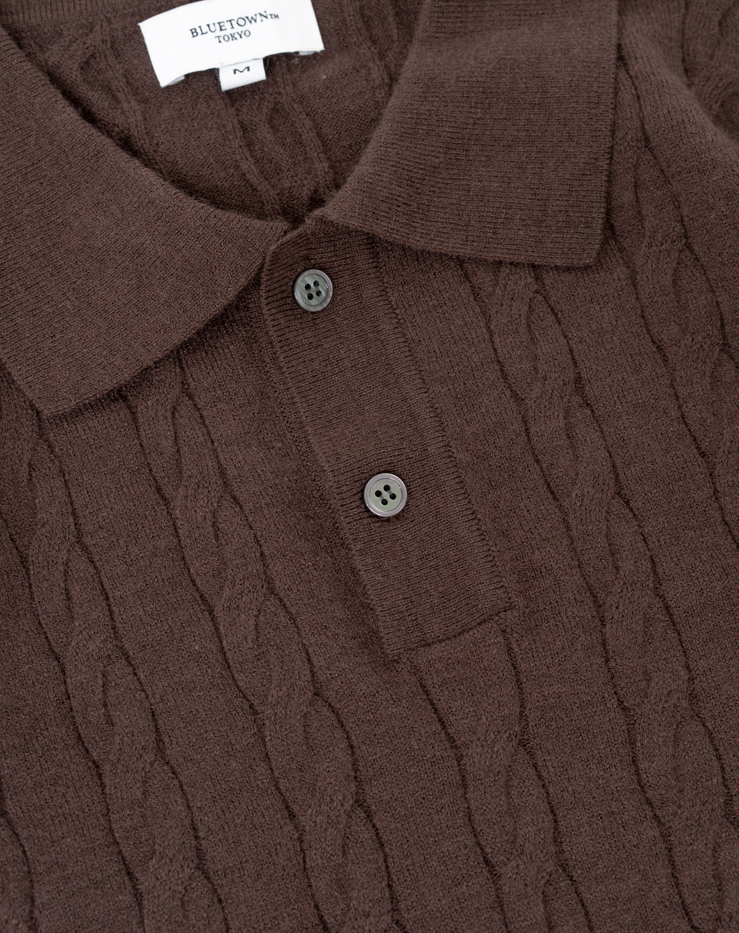 ケーブルニットポロ B5086