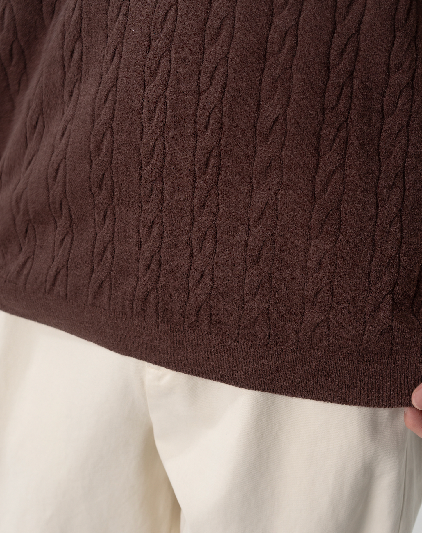 ケーブルニットポロ B5086