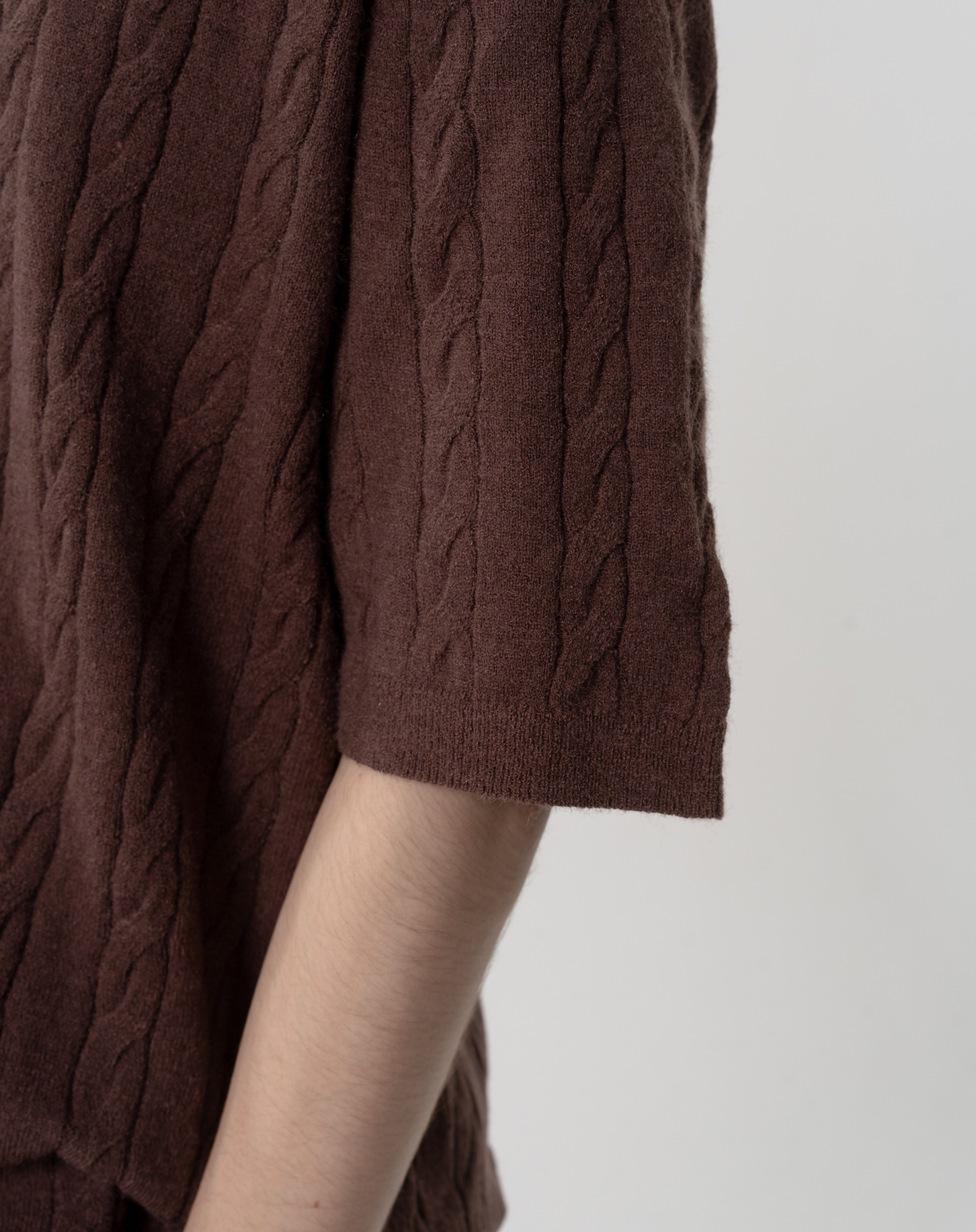 ケーブルニットポロ B5086