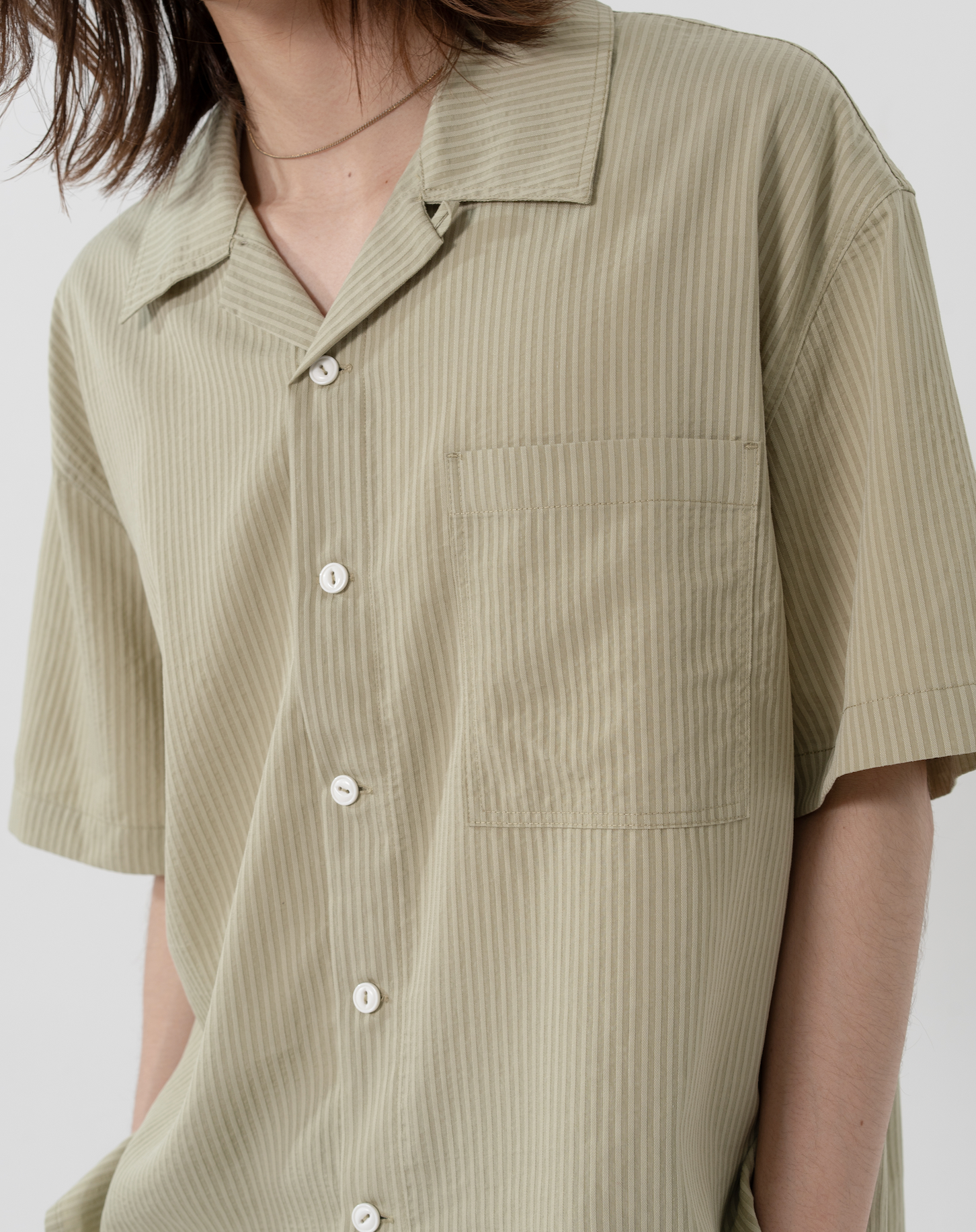 オープンカラーシアサッカーシャツ B5092