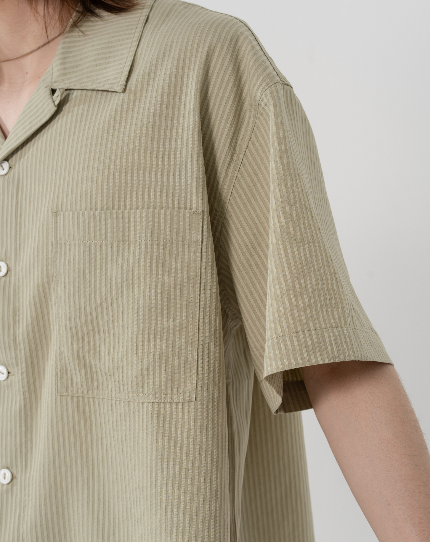 オープンカラーシアサッカーシャツ B5092