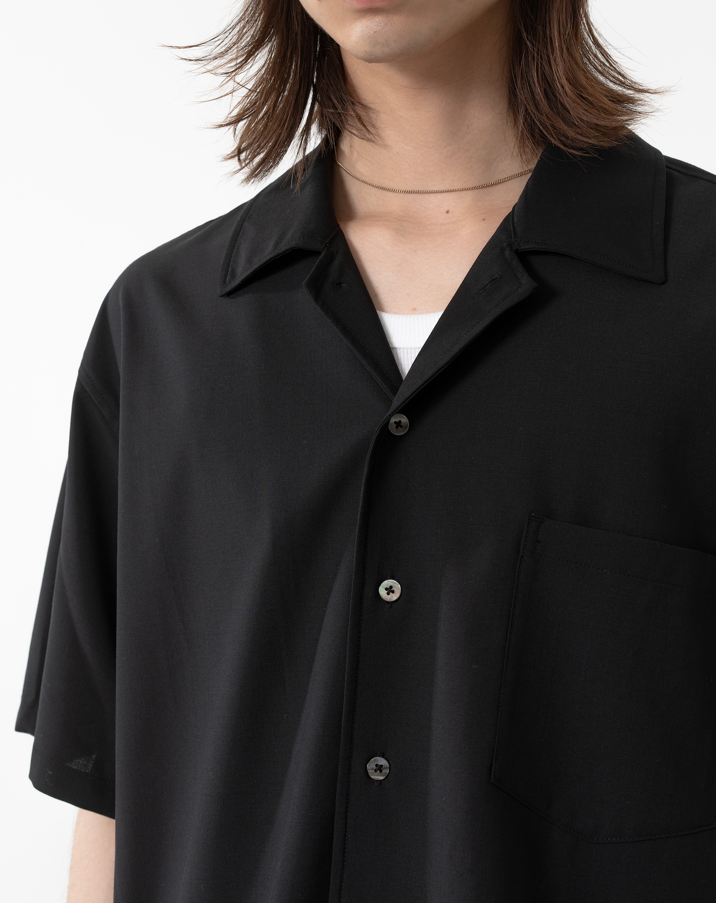 50ウール・オープンカラーシャツ B5089