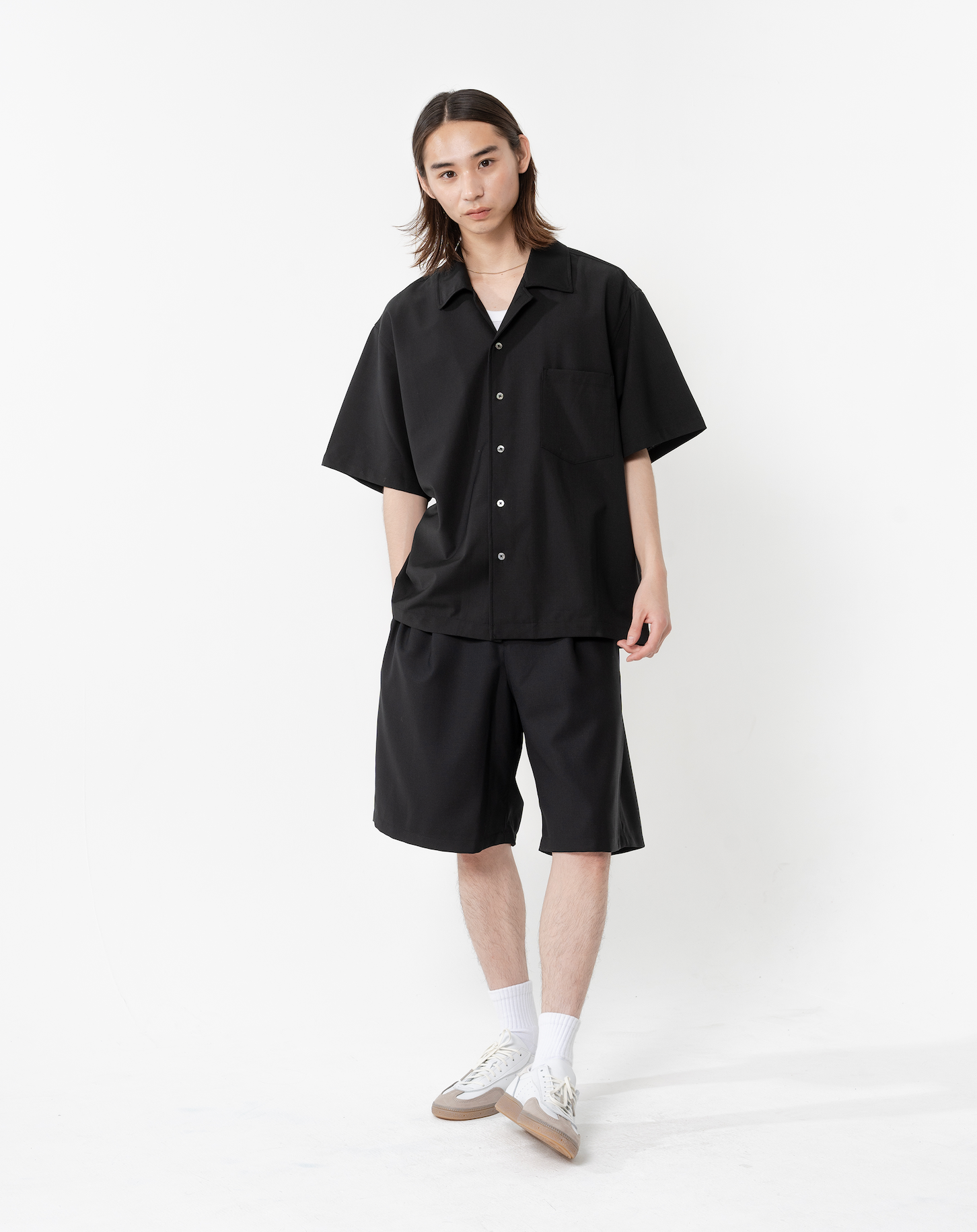 50ウール・オープンカラーシャツ B5089