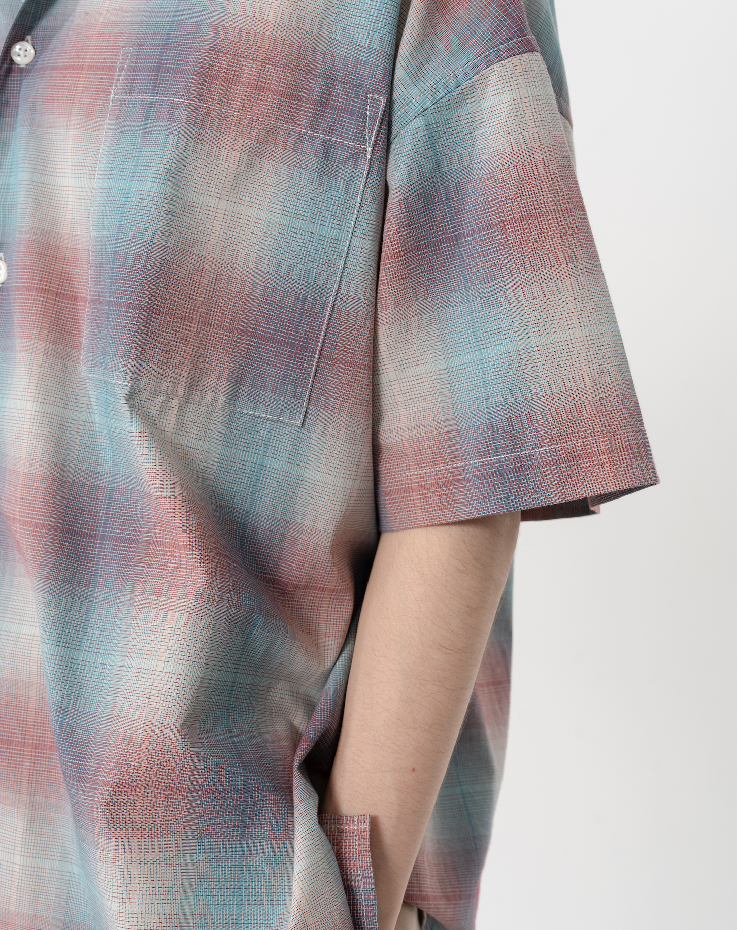 オープンカラーチェックシャツ B5088