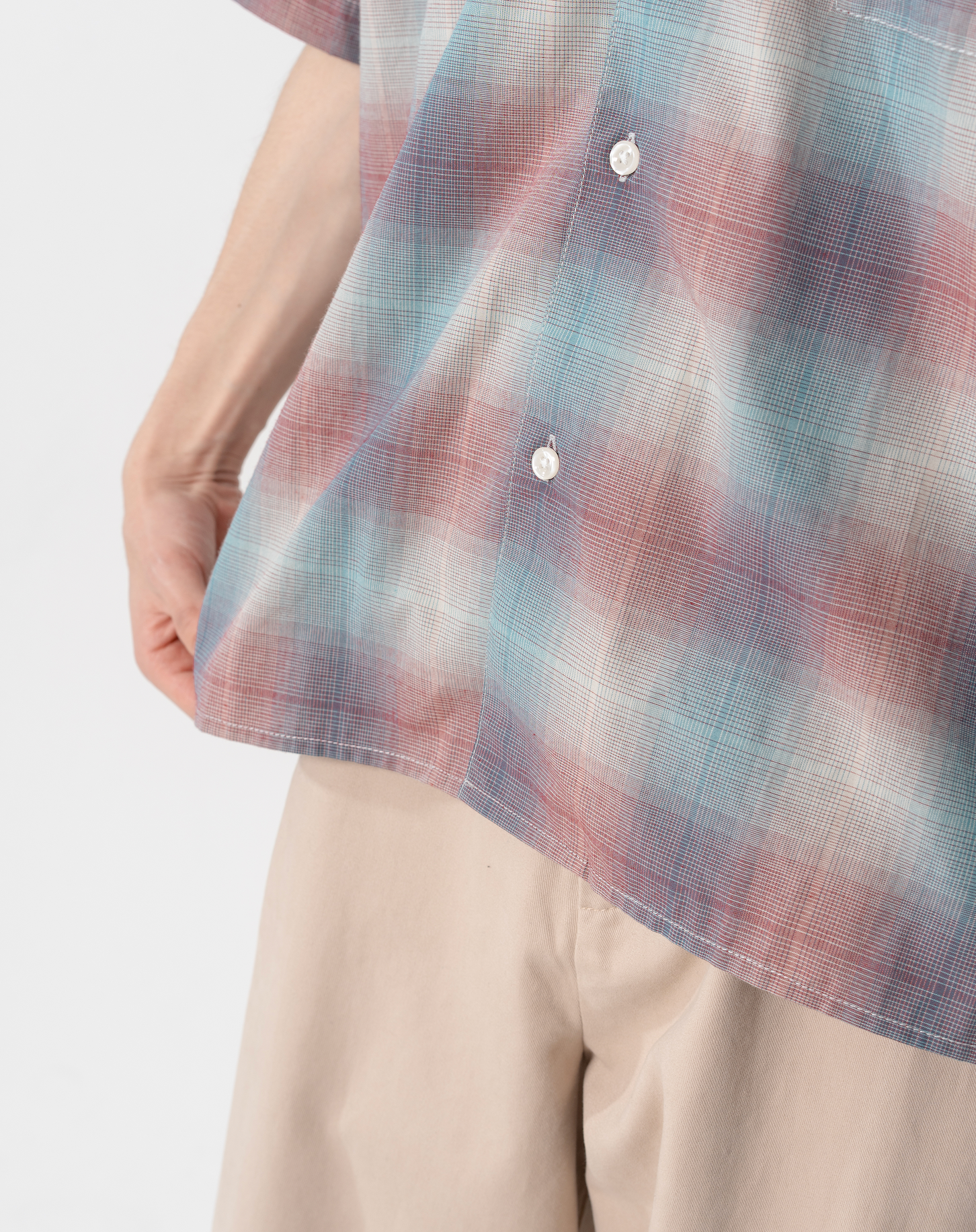 オープンカラーチェックシャツ B5088