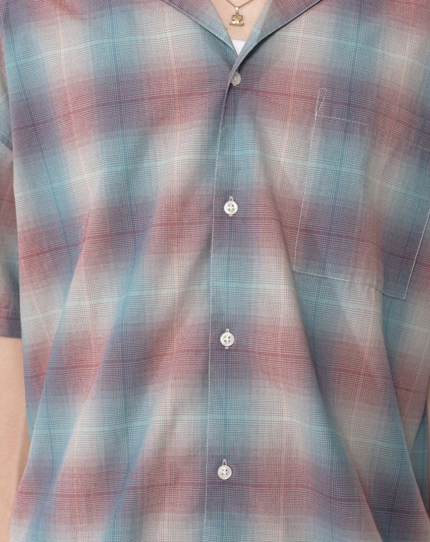 オープンカラーチェックシャツ B5088