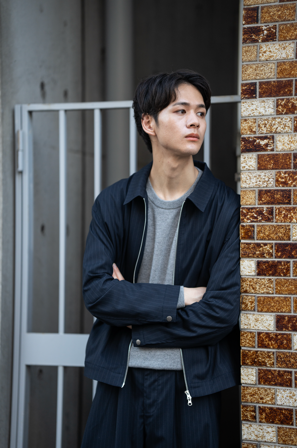 ストライプジップブルゾン B5140