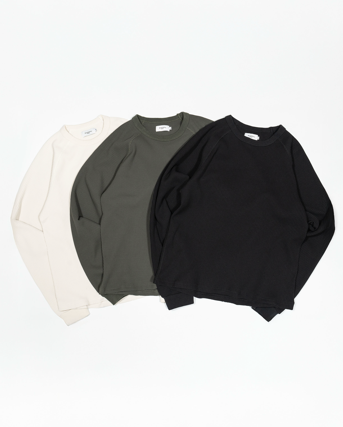 ワッフルクルーネックT B5114