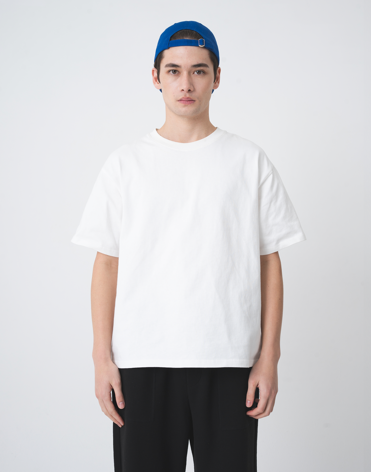 ボックスクルーネックT B5095 無地T 白T 短丈 メンズファッション