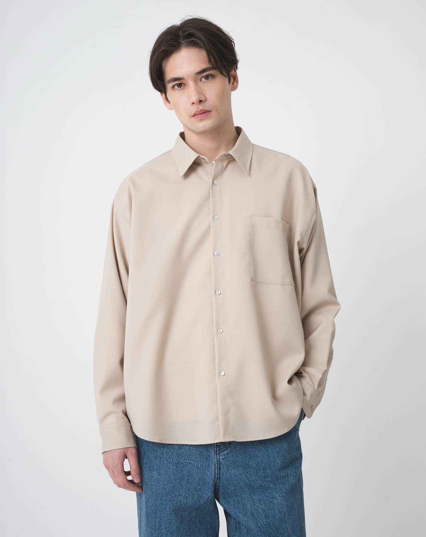 ウールブレンドドレープシャツ B5053 春服 ボンボン ぼんぼん 大人