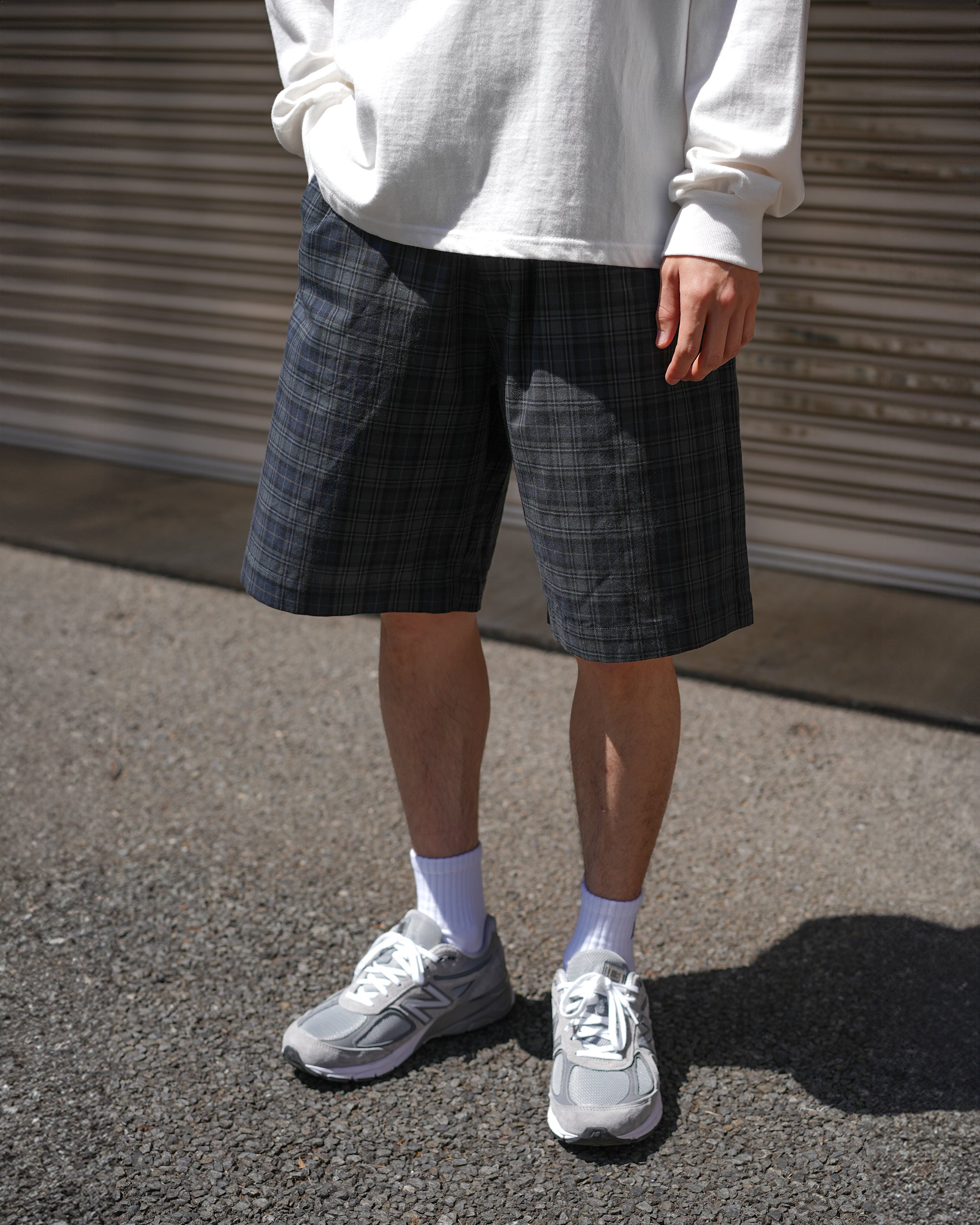 チェックハーフパンツ B5073