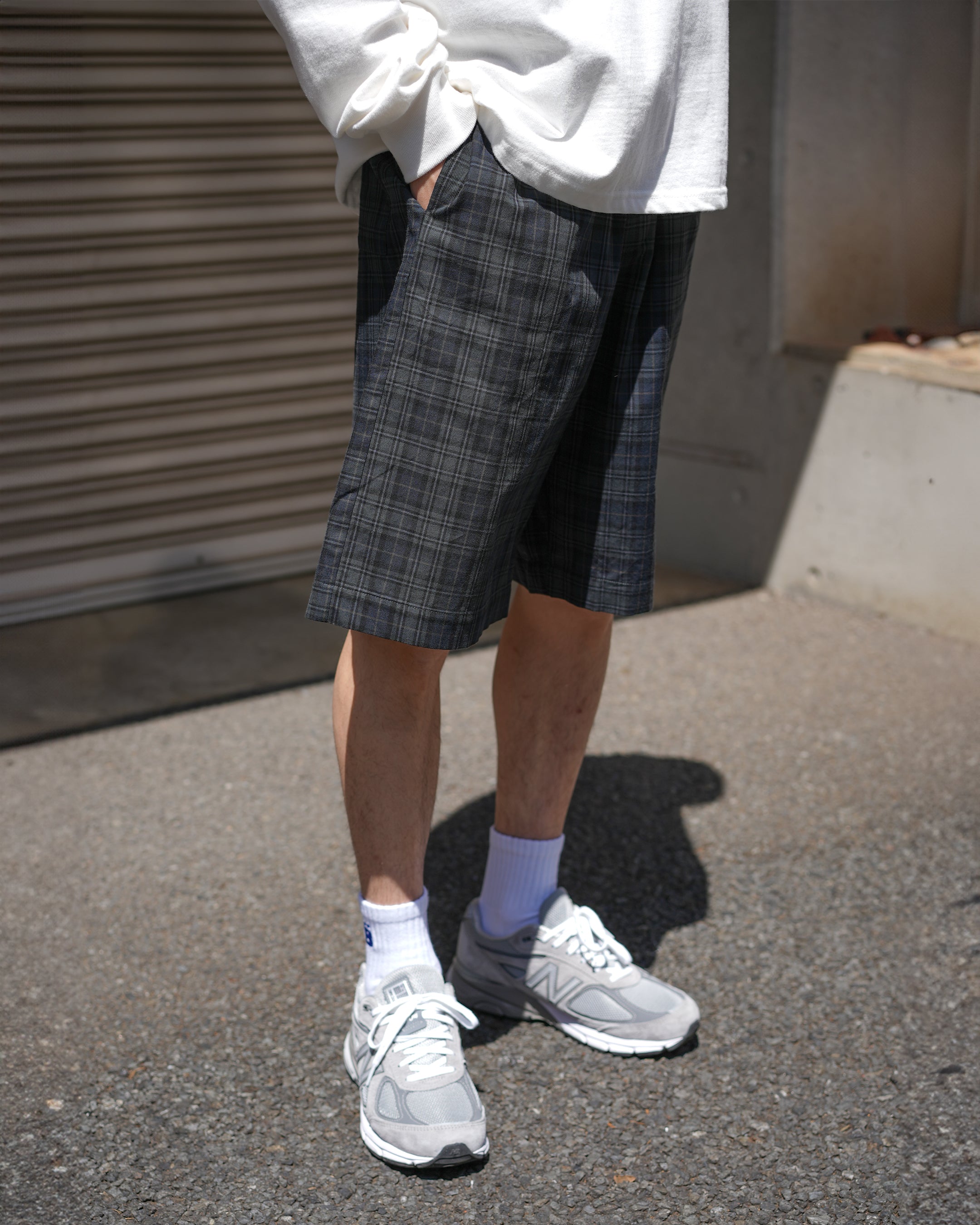 チェックハーフパンツ B5073
