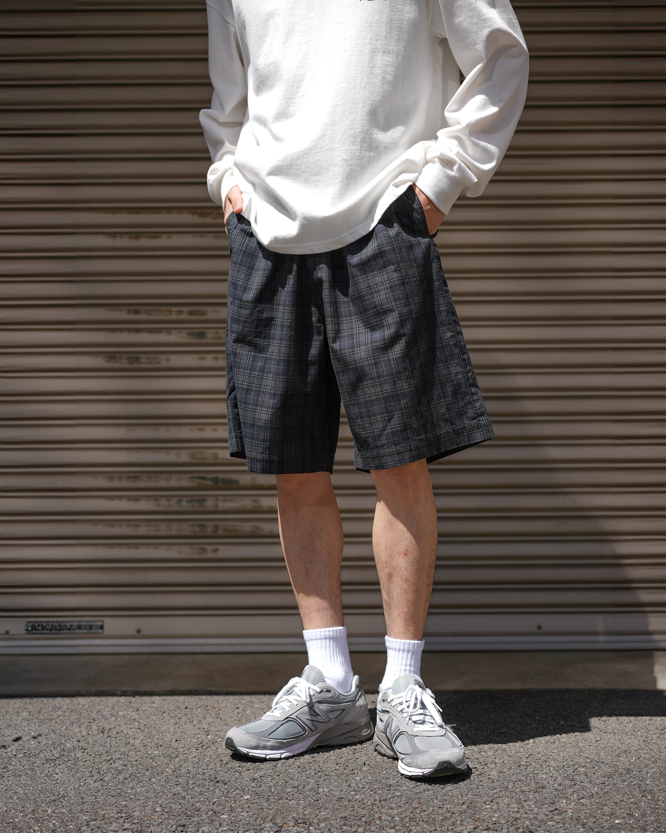 チェックハーフパンツ B5073