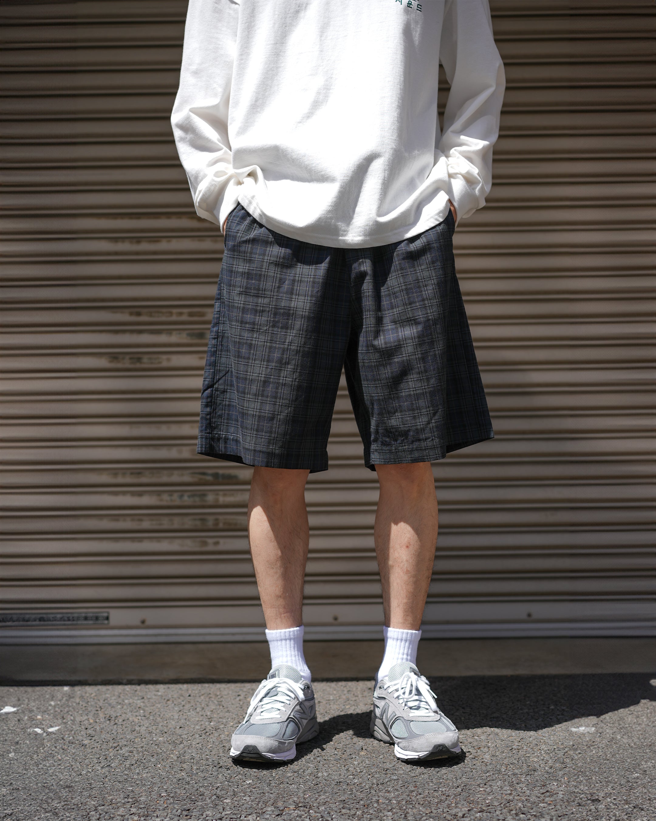 チェックハーフパンツ B5073