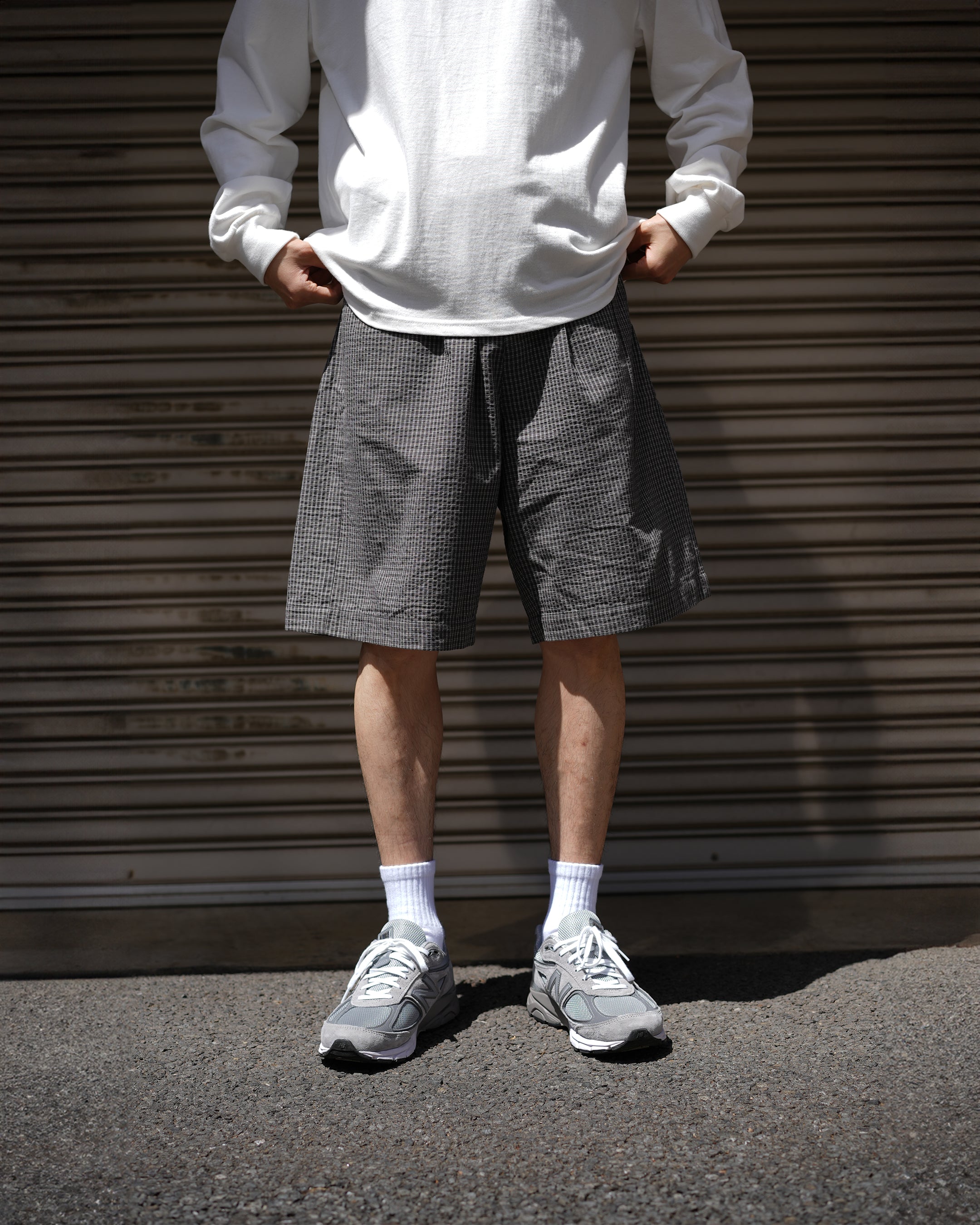チェックハーフパンツ B5074
