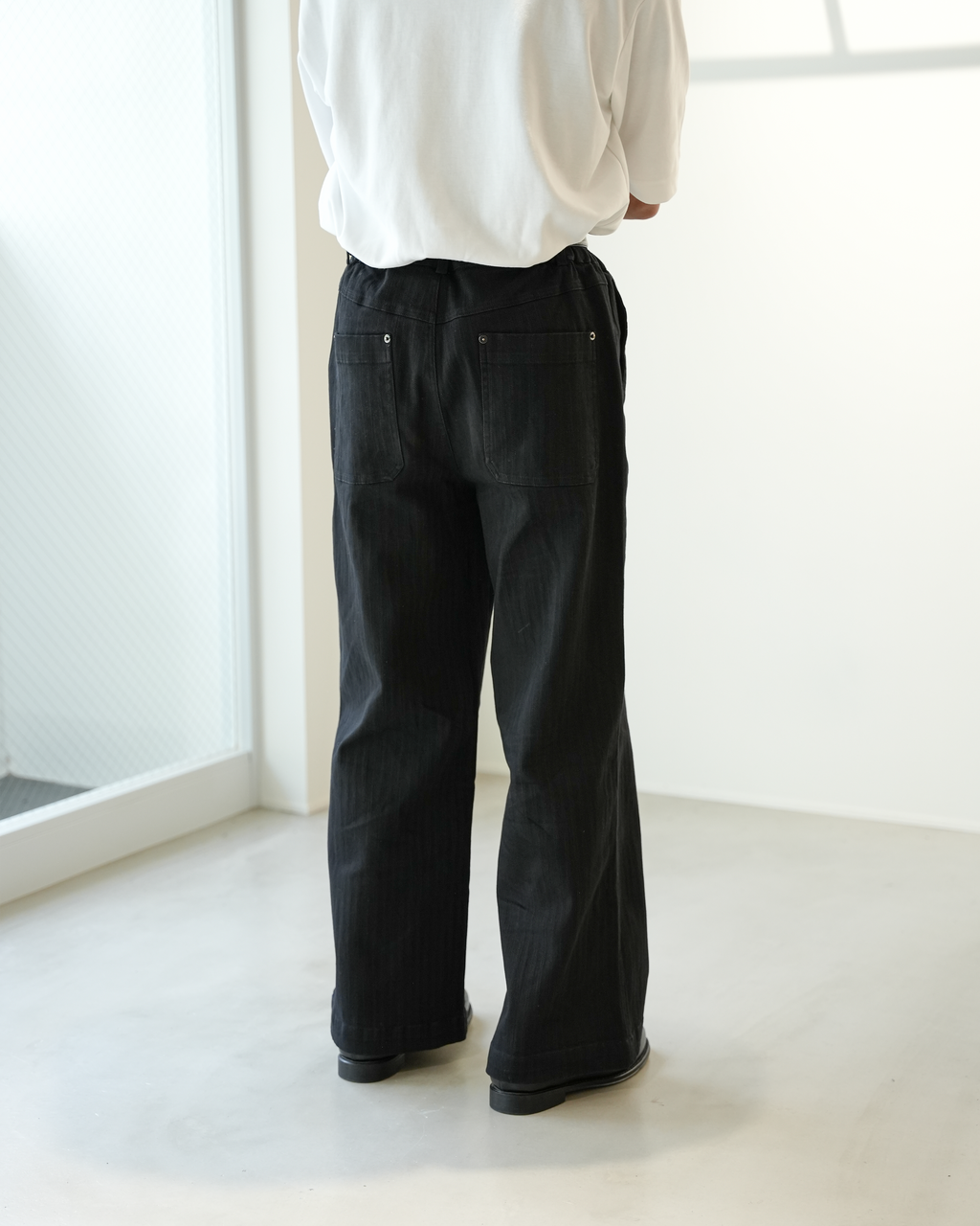 ウォッシュドコットンストライプパンツ B4995