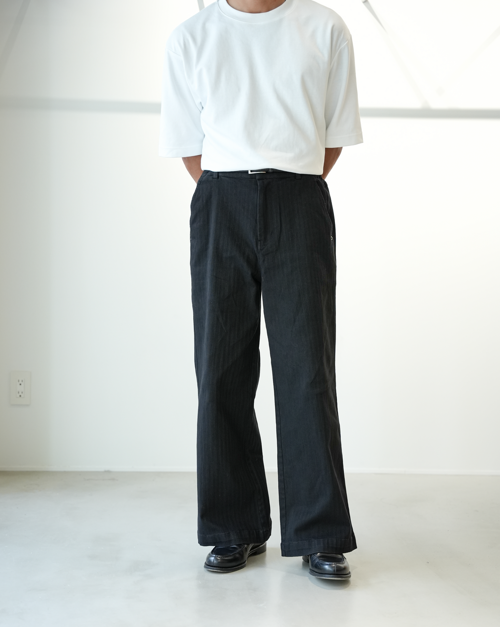 ウォッシュドコットンストライプパンツ B4995