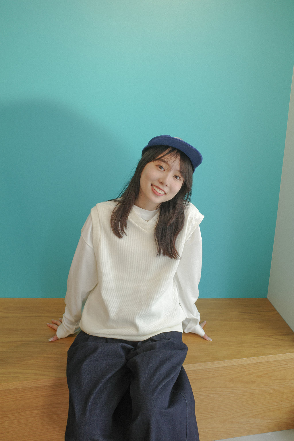 コットンVベスト B4999