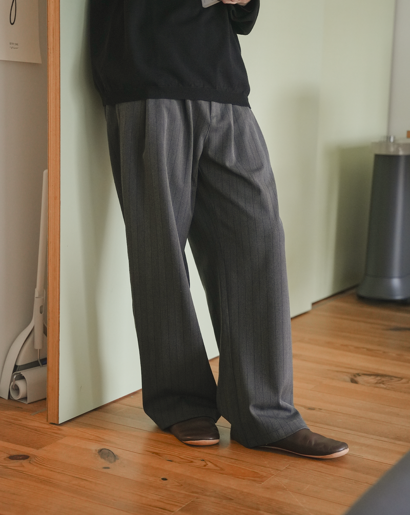 [Delivery within 10 days] Striped straight slacks B5068 