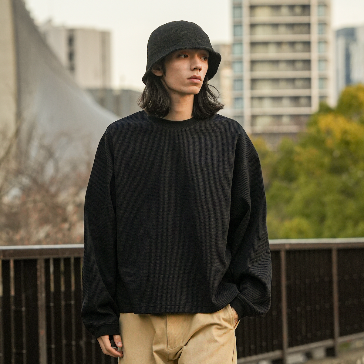 リラックスフィットサーマルロングスリーブT B5048 シティガール