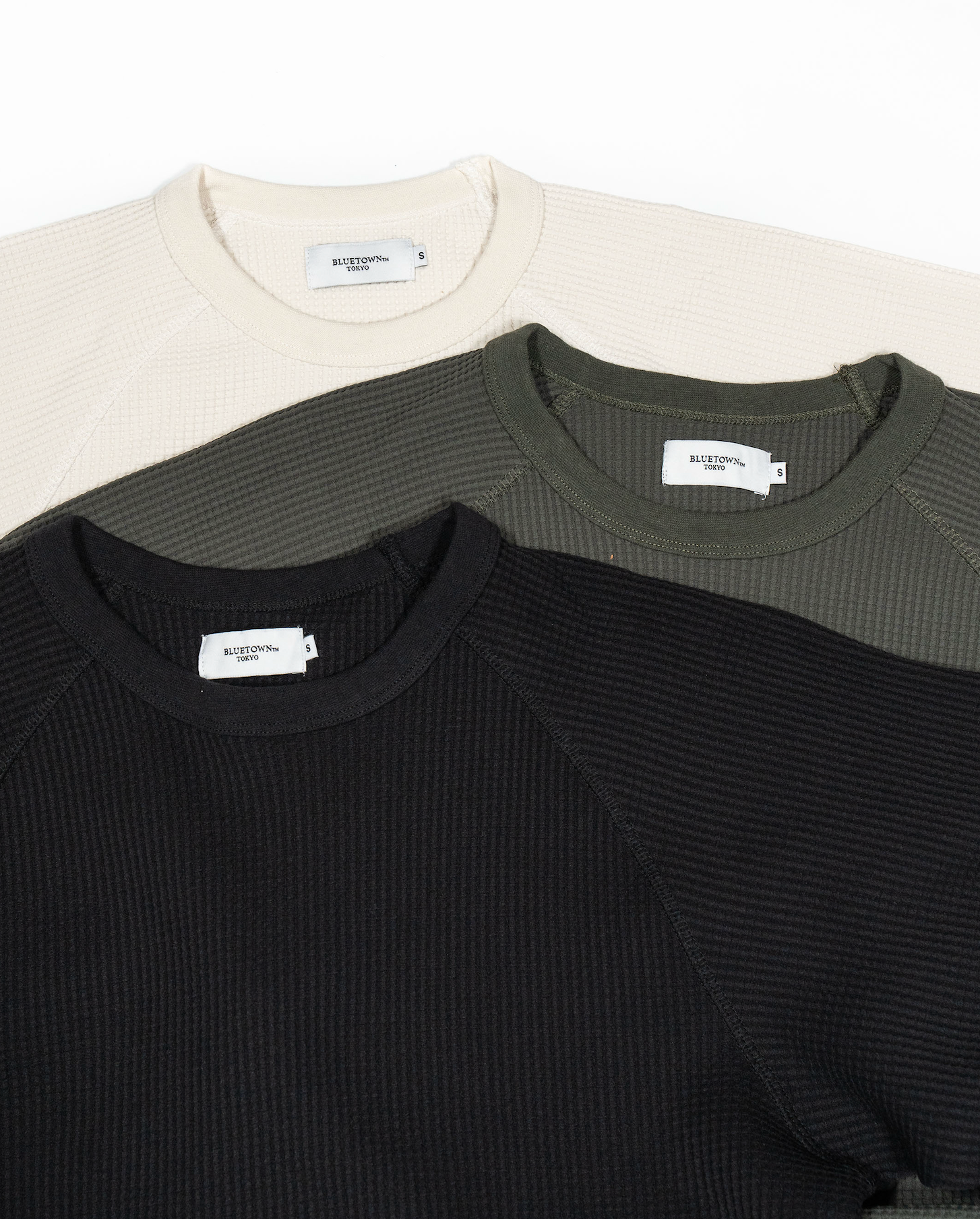 ワッフルクルーネックT B5114