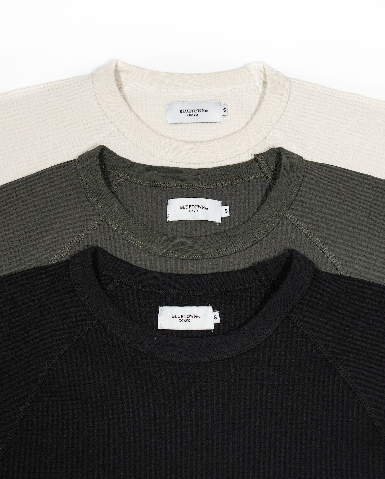 ワッフルクルーネックT B5114