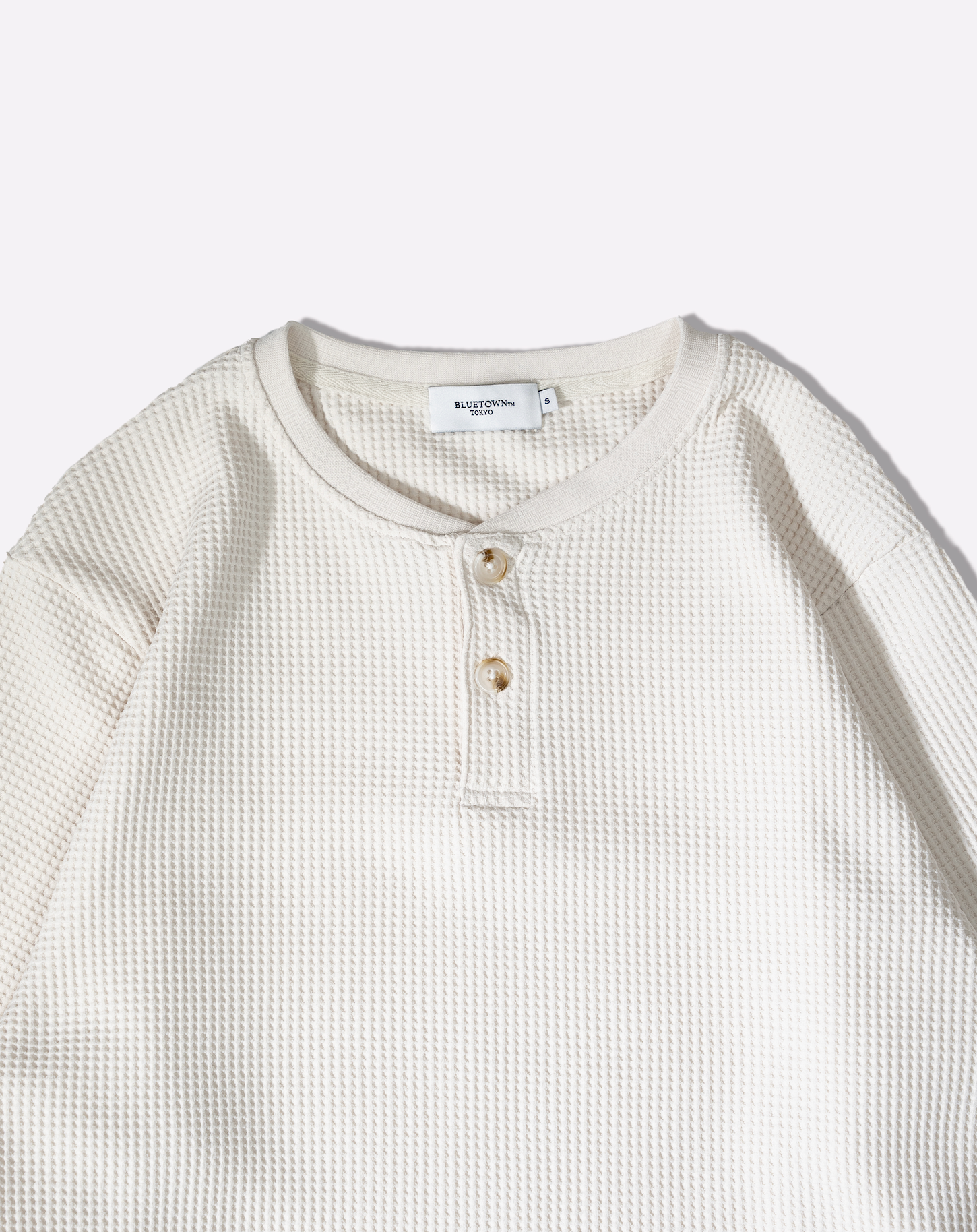 ワッフルヘンリーネックT B5190