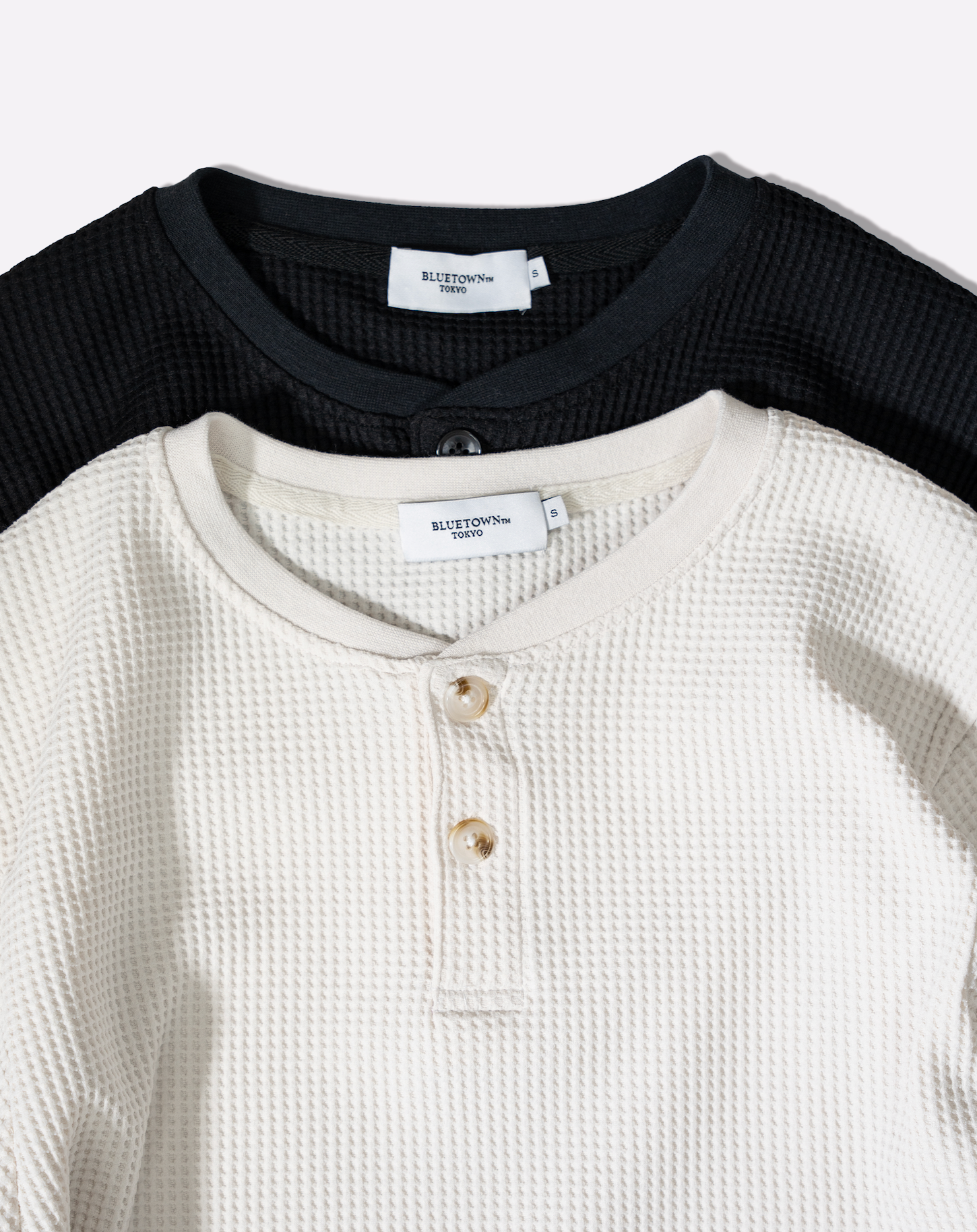 ワッフルヘンリーネックT B5190