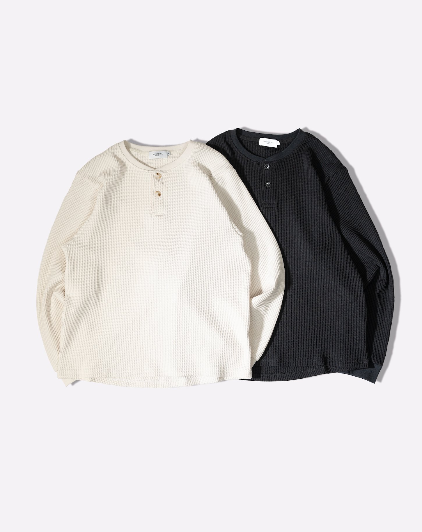 ワッフルヘンリーネックT B5190