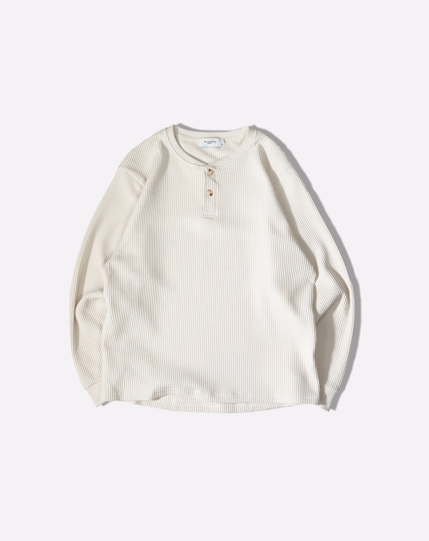ワッフルヘンリーネックT B5190