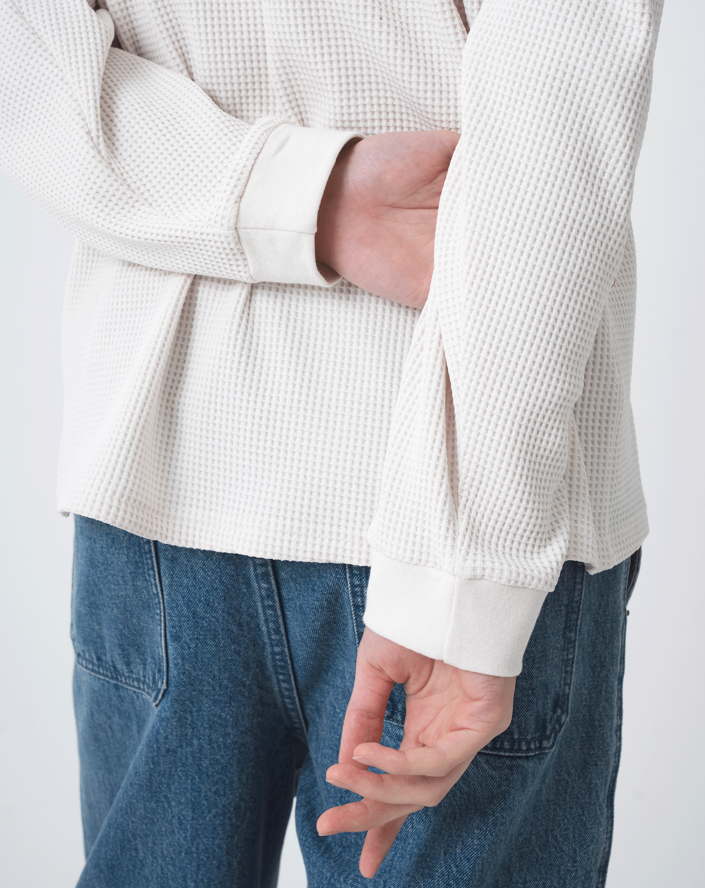 ワッフルヘンリーネックT B5190