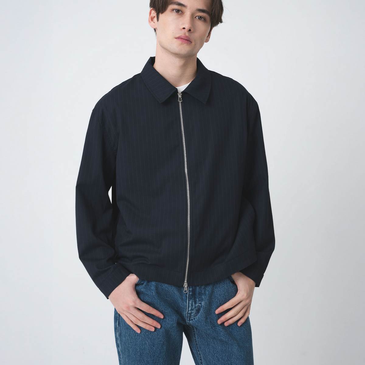 ストライプジップブルゾン B5140 カジュアル メンズファッション