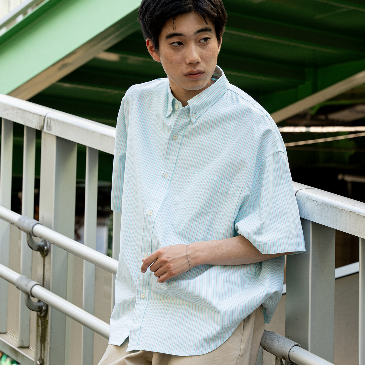 【新品未開封】ラスト一点 DRY L/S シャツ Mサイズ オックスストライプシャツ B5217 シャツ メンズシャツ 半袖シャツ 大人