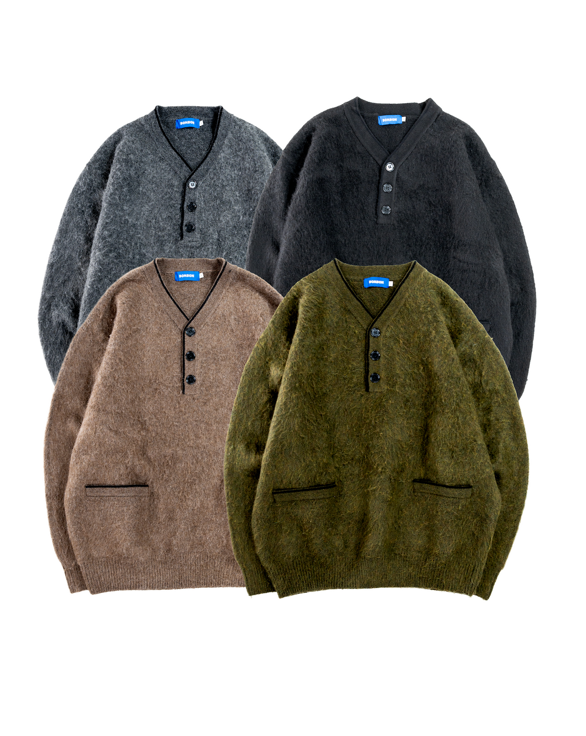 [Delivery within 1 week] Henley neck sweater B3139