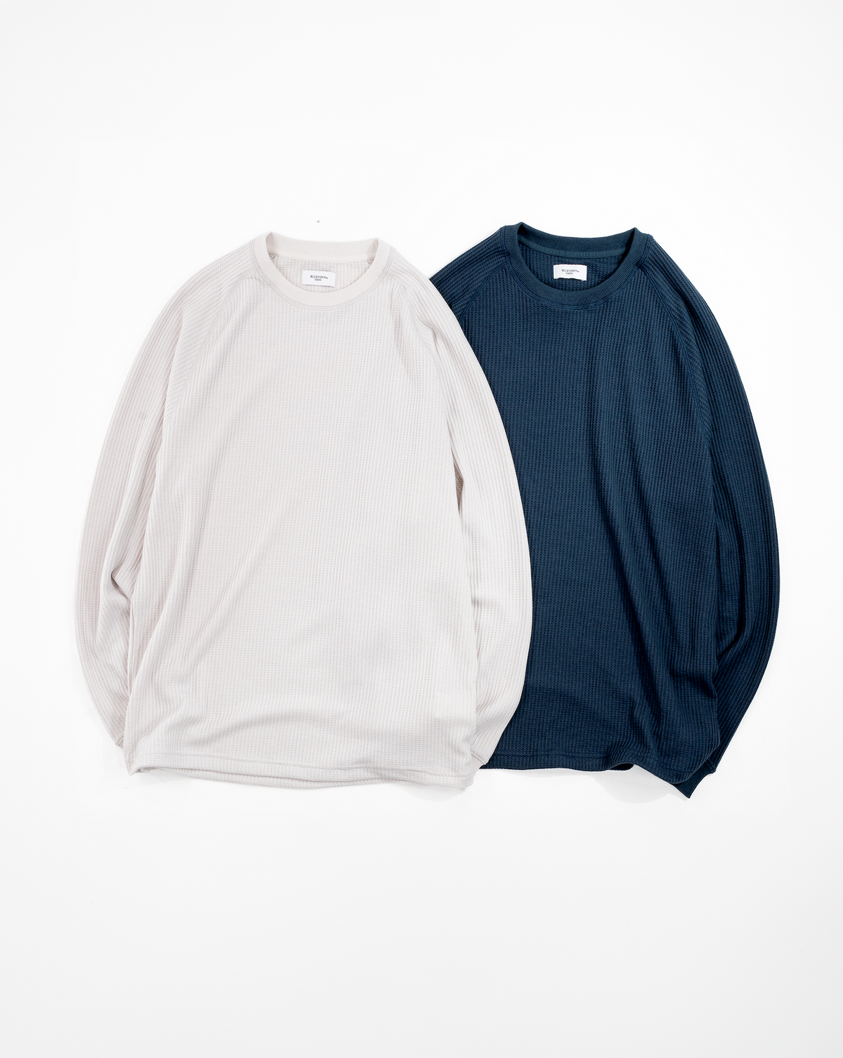 ドローストリングワッフルクルーネックT B5231