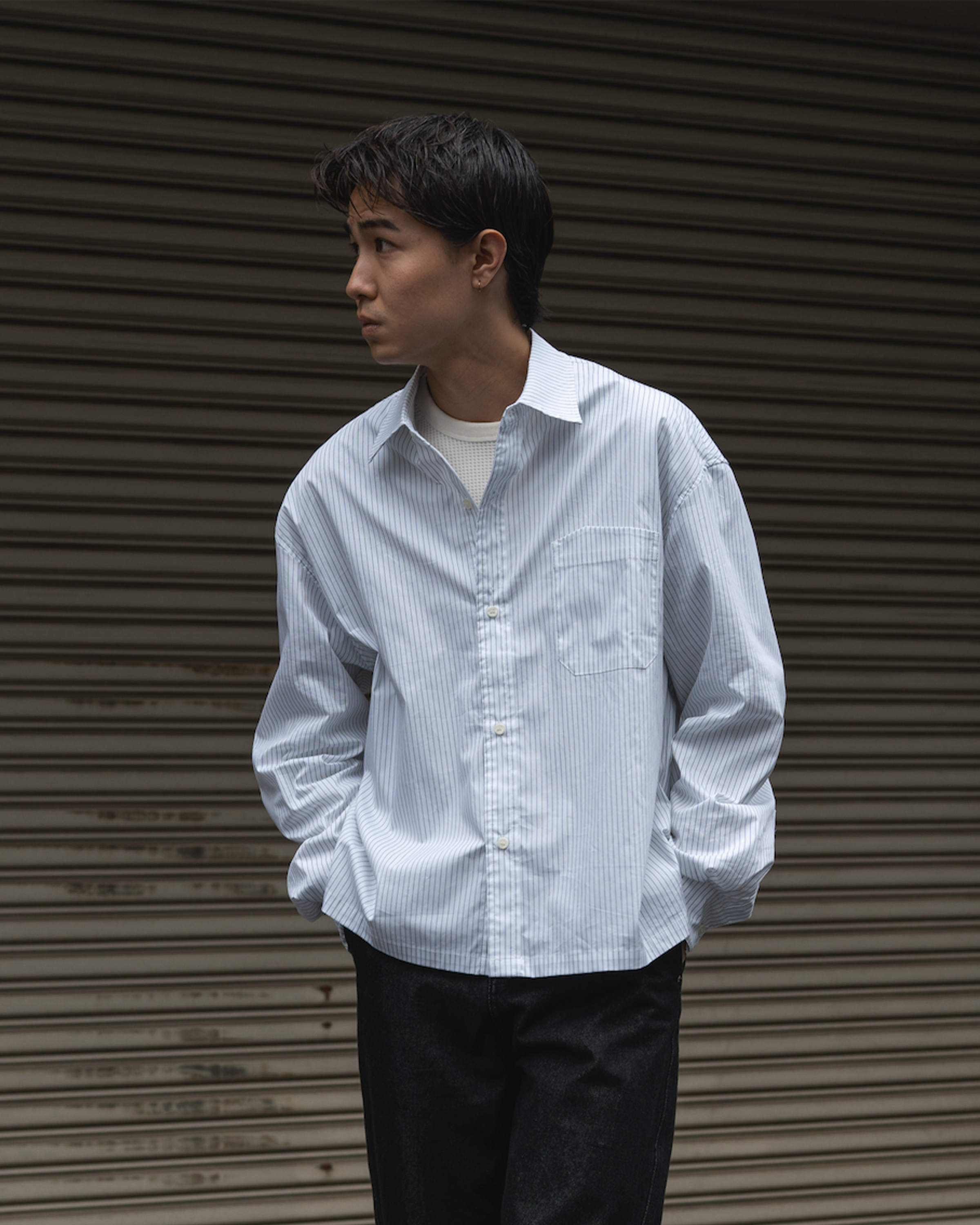 ボックスカットストライプシャツ B5180