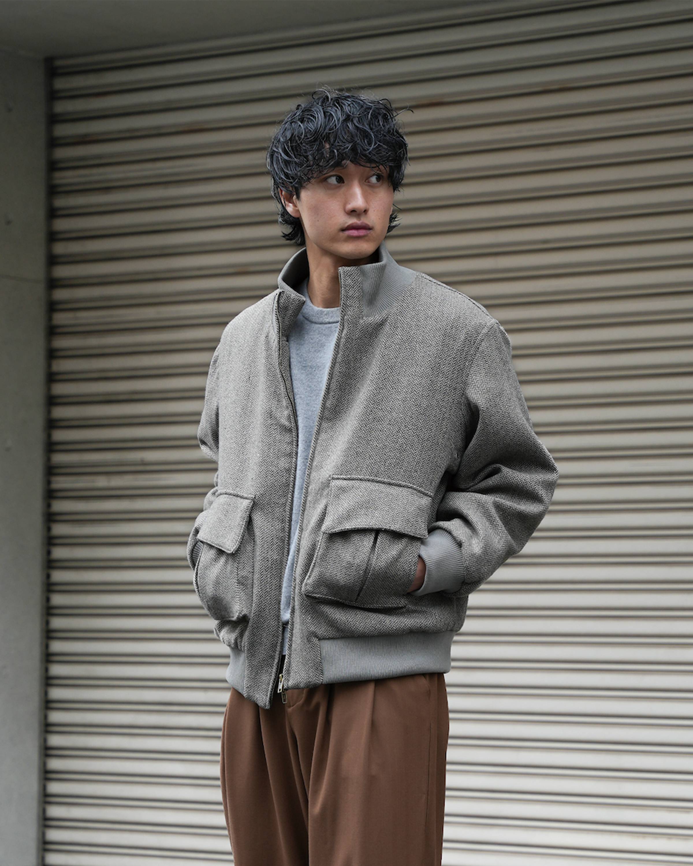 ツイードハリントンジャケット B5126