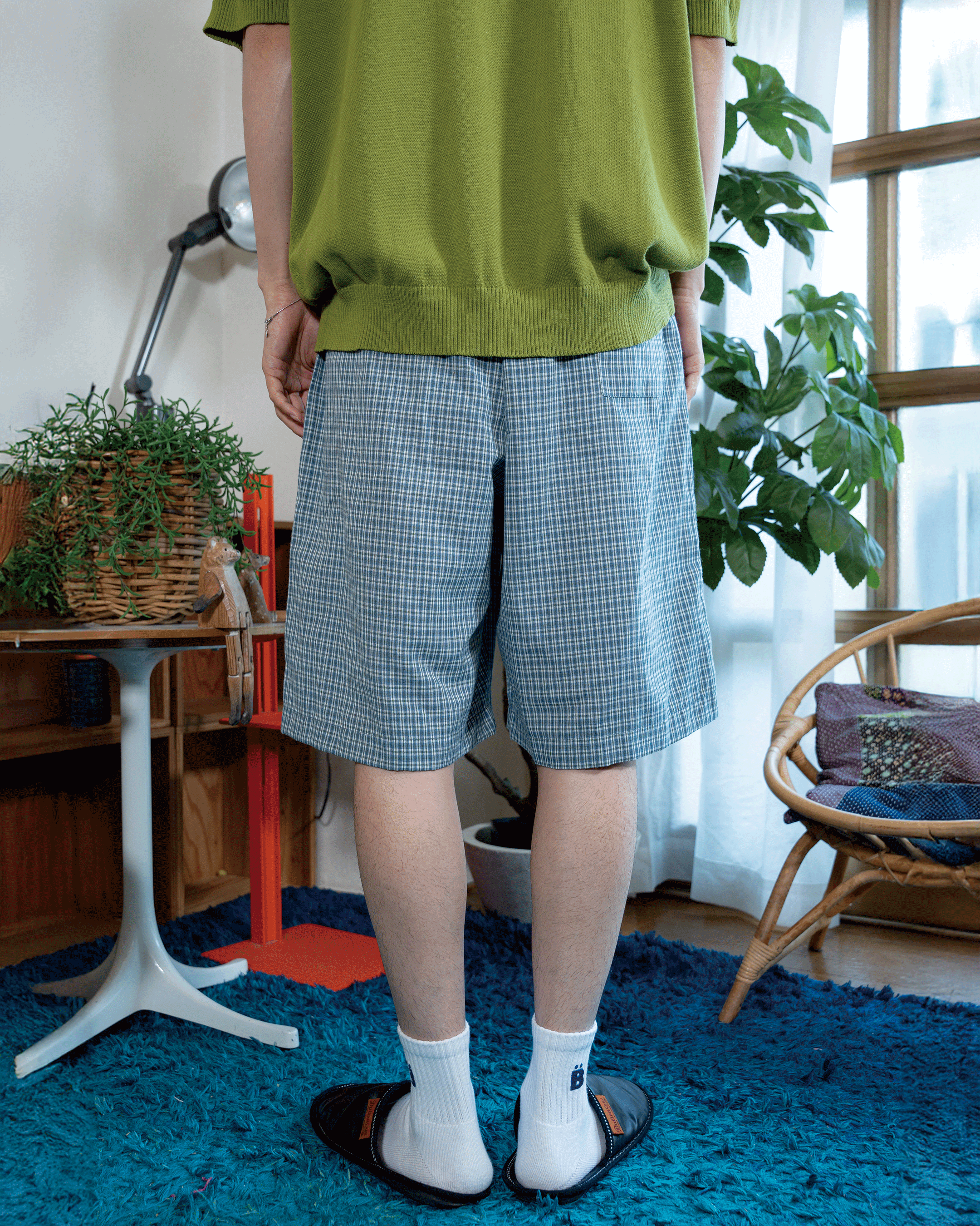 チェックハーフパンツ B5049