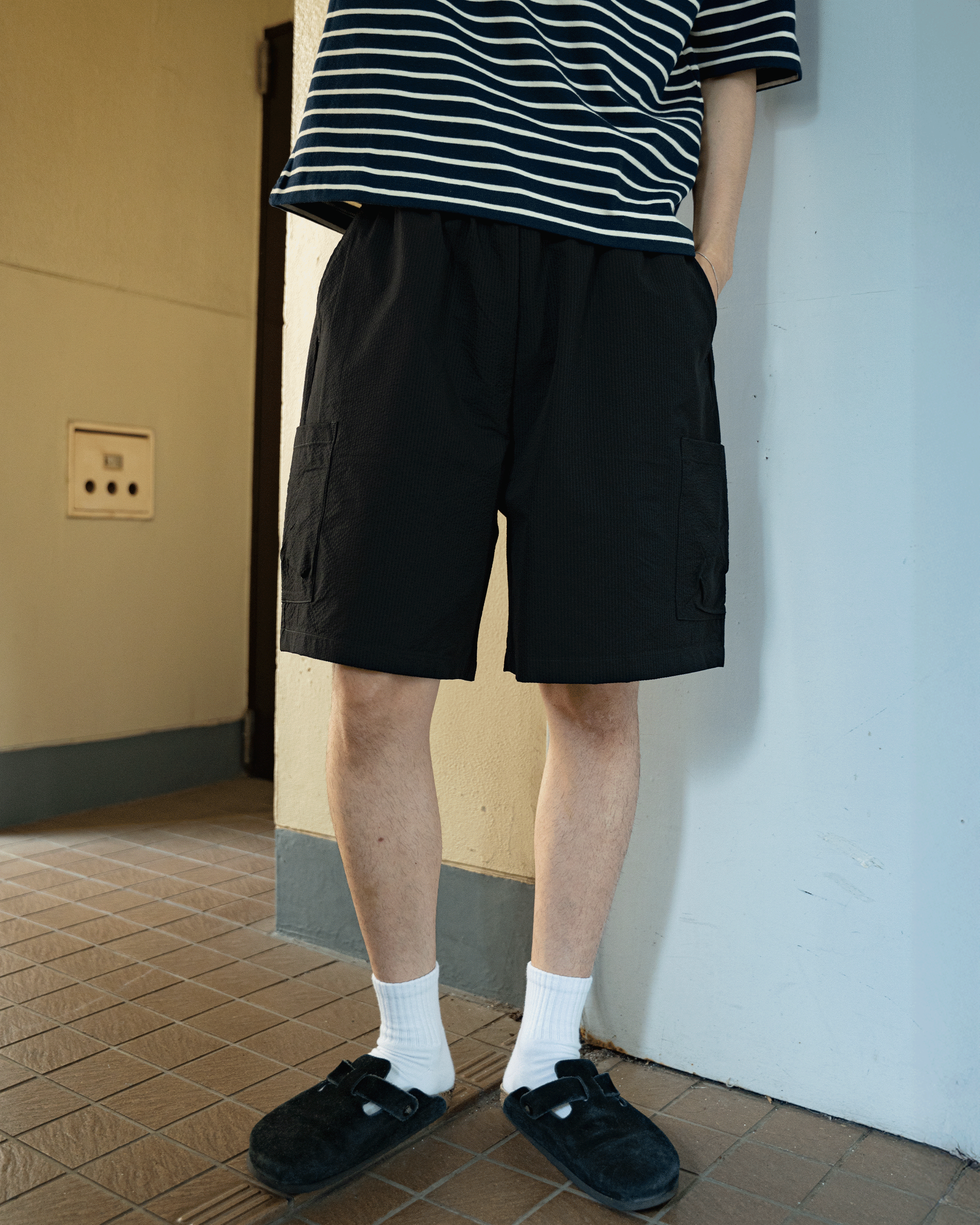 シアサッカーハーフパンツ B5050
